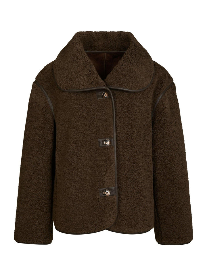 Edmund Teddy Jacket Dark Brown | Yttertøy | Smuk - Dameklær på nett