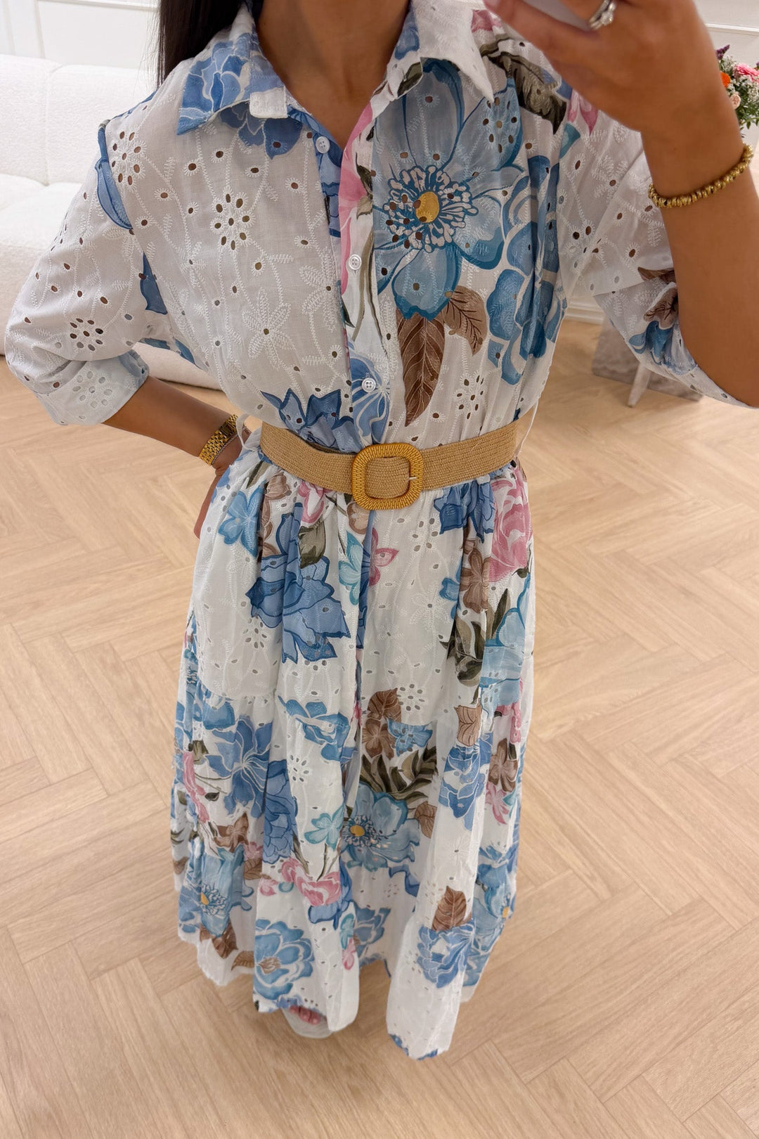 Eira Midi Dress Ciel Flower | Kjoler | Smuk