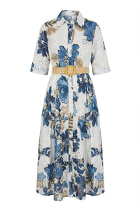 Eira Midi Dress Marine Flower