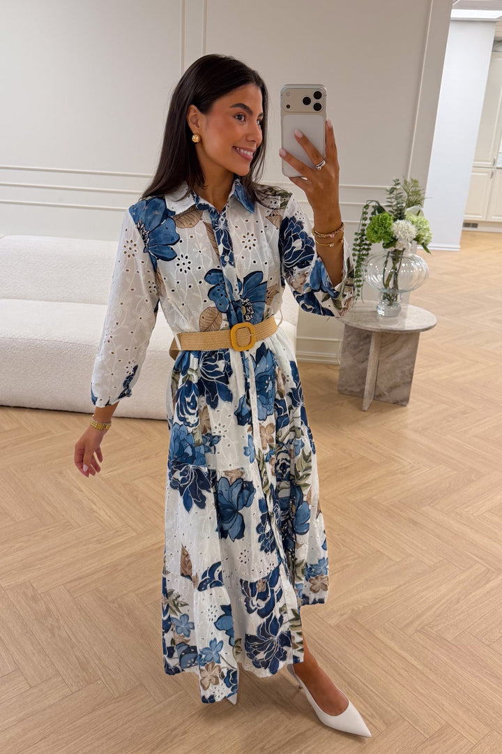 Eira Midi Dress Marine Flower | Kjoler | Smuk