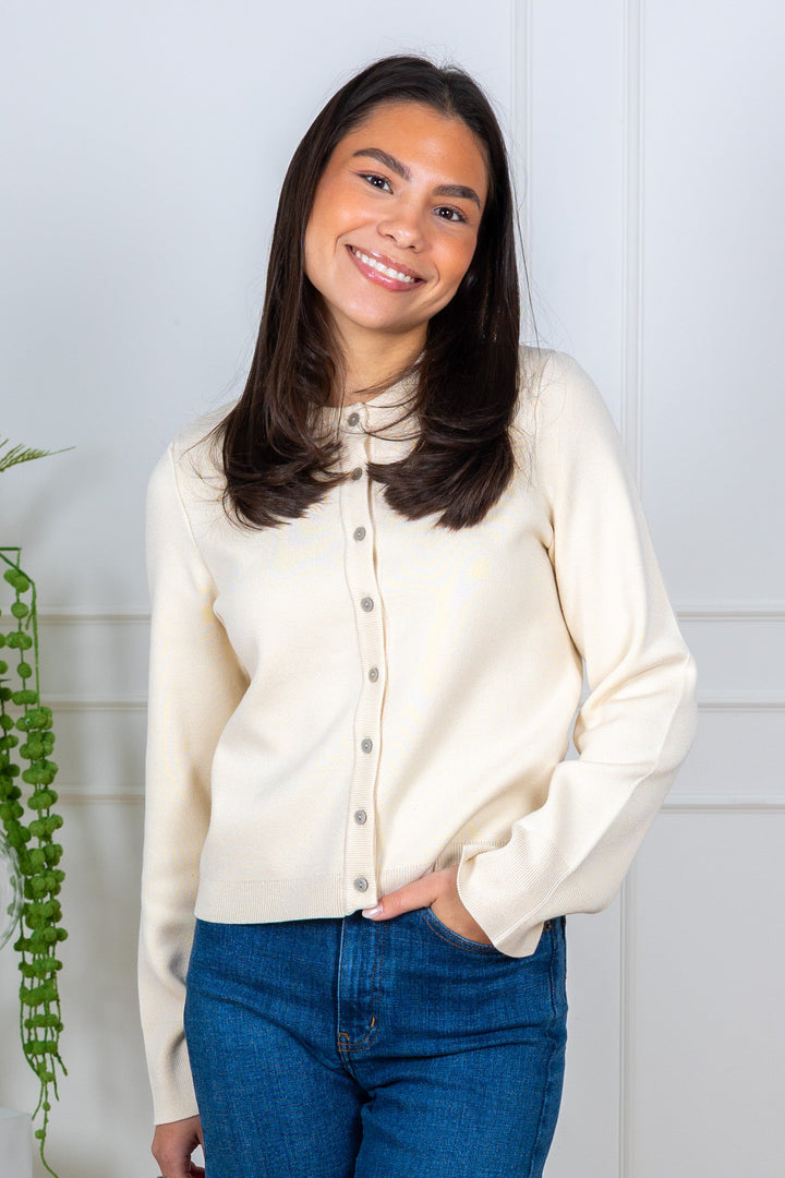 Elena Ls Knit Cardigan Birch | Genser | Smuk