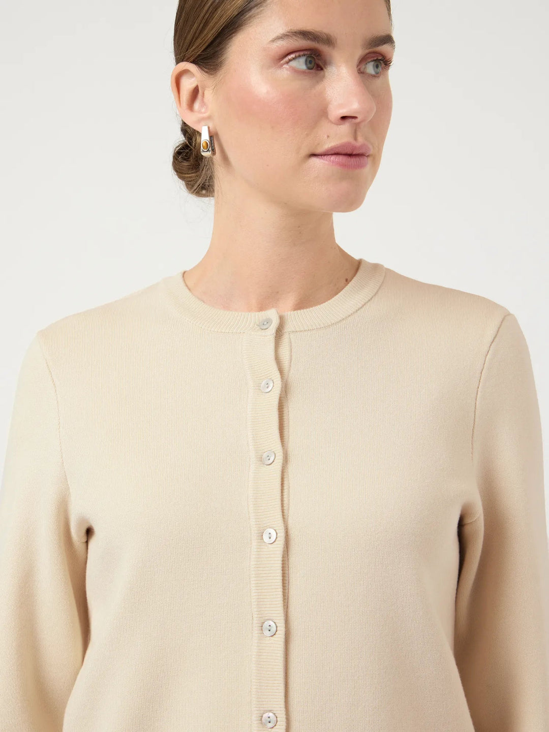 Elena Ls Knit Cardigan Birch | Genser | Smuk