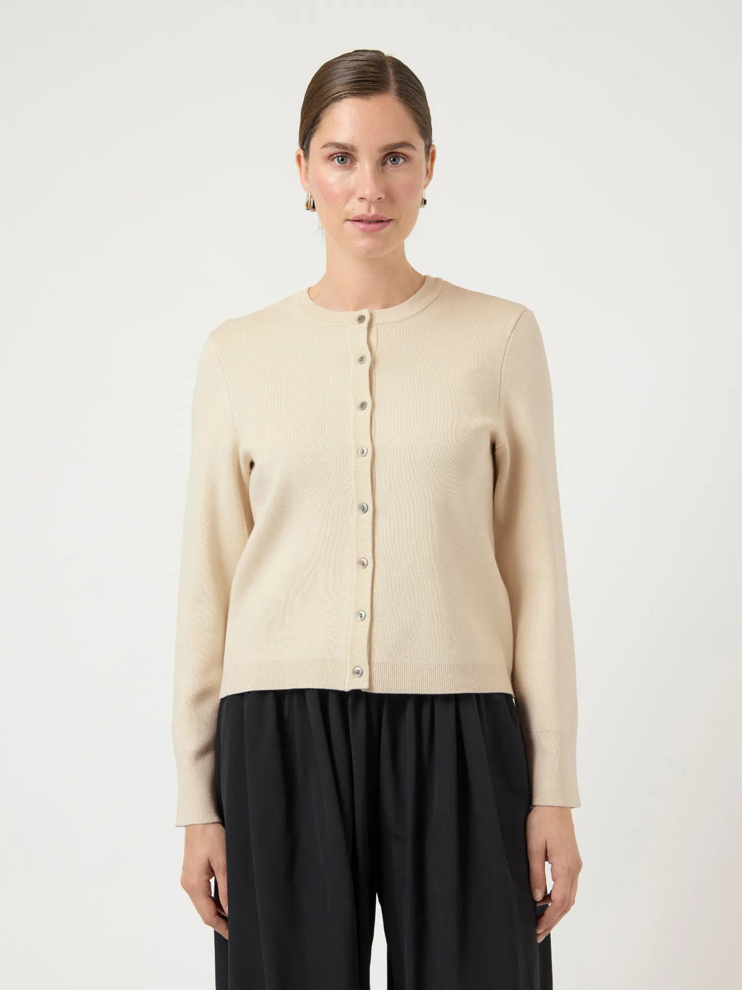 Elena Ls Knit Cardigan Birch | Genser | Smuk