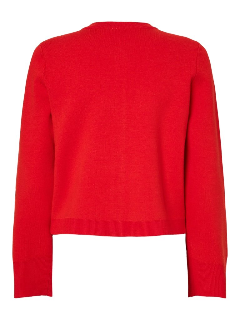 Elena Ls Knit Cardigan Fiery Red | Genser | Smuk