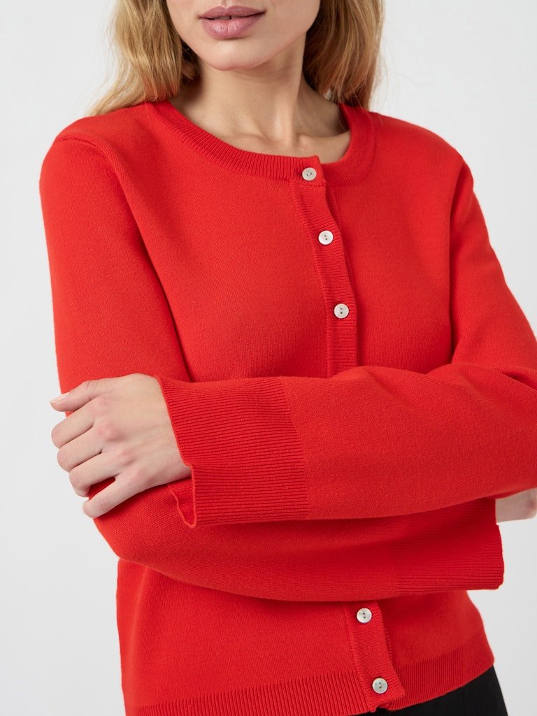 Elena Ls Knit Cardigan Fiery Red | Genser | Smuk