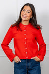 Elena Ls Knit Cardigan Fiery Red
