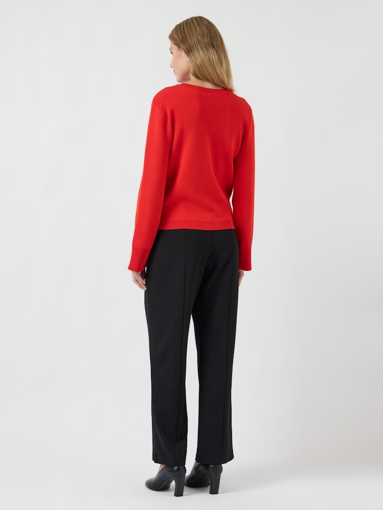 Elena Ls Knit Cardigan Fiery Red | Genser | Smuk