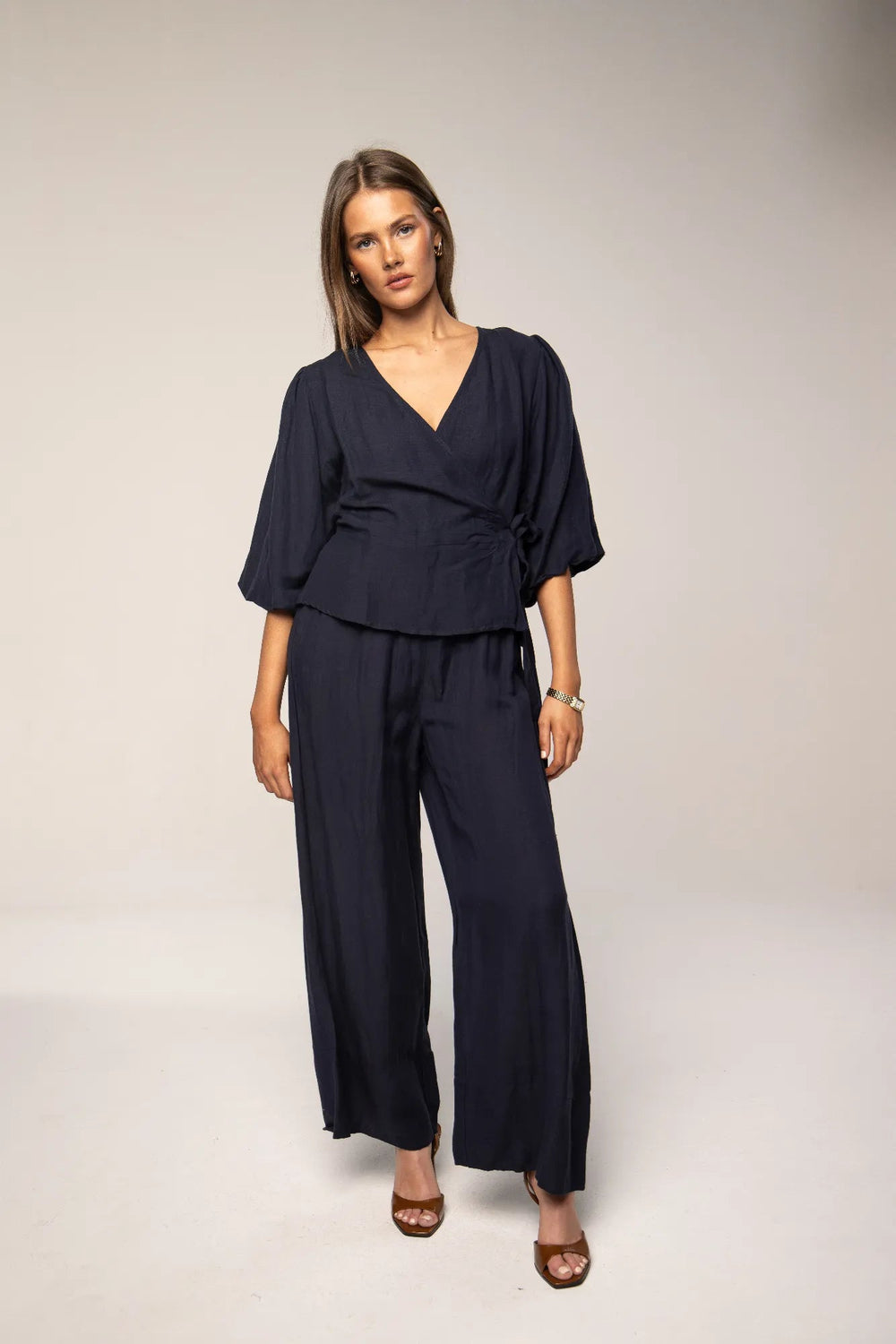 Elida Pant Sailing Blue Linen | Bukser | Smuk