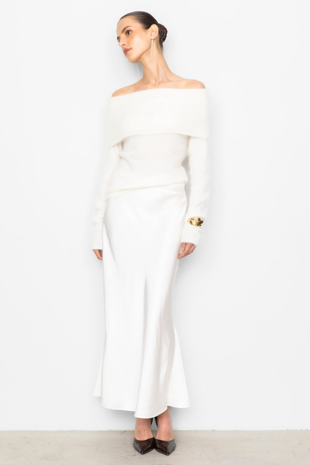 Eliette Off - Shoulder Knit Cream | Genser | Smuk - Dameklær på nett