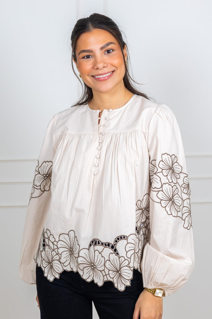 Elinor Blouse Soft Beige | Skjorter og bluser | Smuk