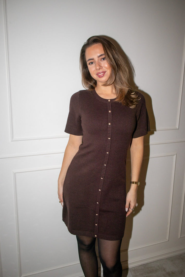 Elise Knit Dress Brown | Kjoler | Smuk