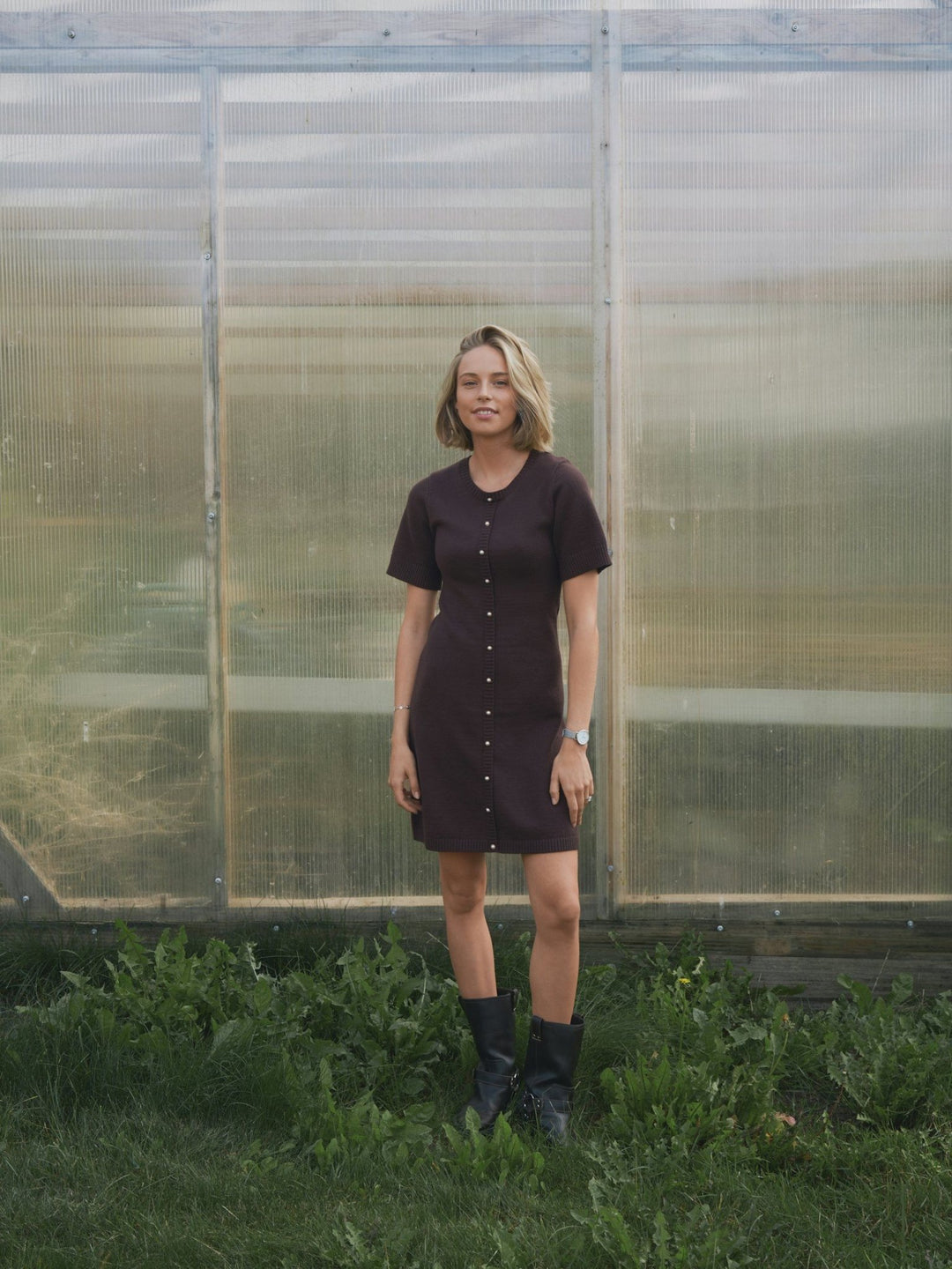 Elise Knit Dress Brown | Kjoler | Smuk - Dameklær på nett