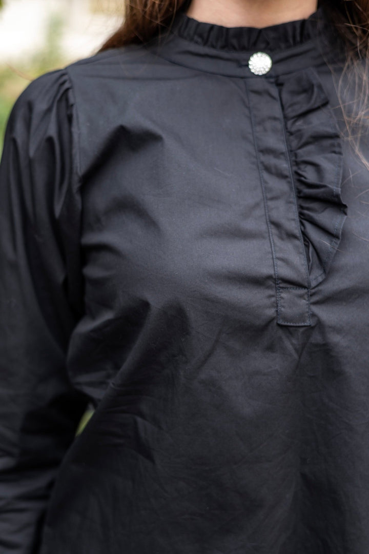 Ella Blouse Ebony Poplin | Skjorter og bluser | Smuk - Dameklær på nett