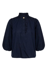 Ella Blouse Marine Poplin