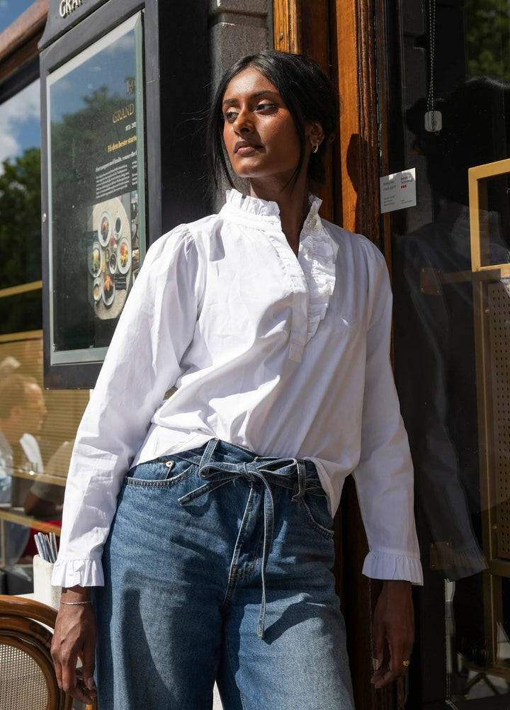 Ella Blouse Sugar White Poplin | Skjorter og bluser | Smuk - Dameklær på nett
