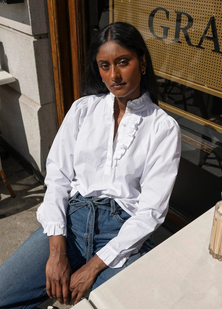 Ella Blouse Sugar White Poplin | Skjorter og bluser | Smuk - Dameklær på nett