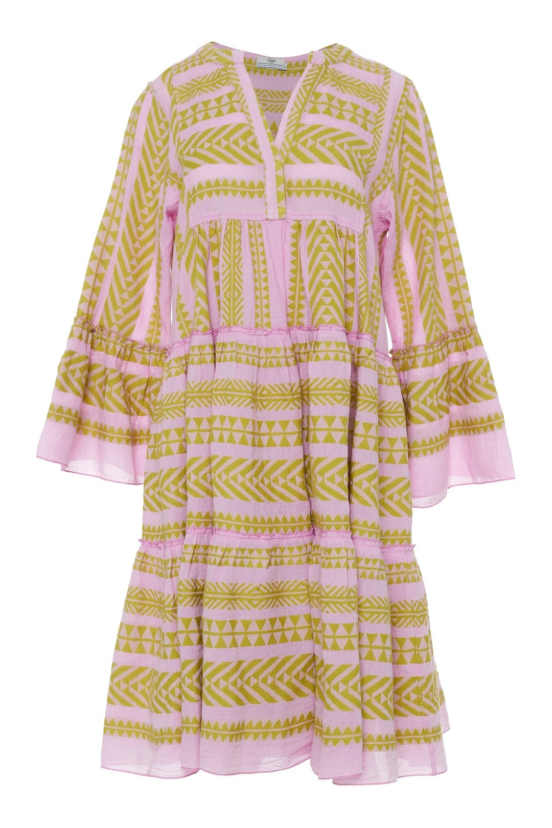 Ella Midi Dress lime/pink | Kjoler | Smuk - Dameklær på nett