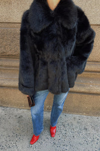 Ellie Fake Fur Jacket Black