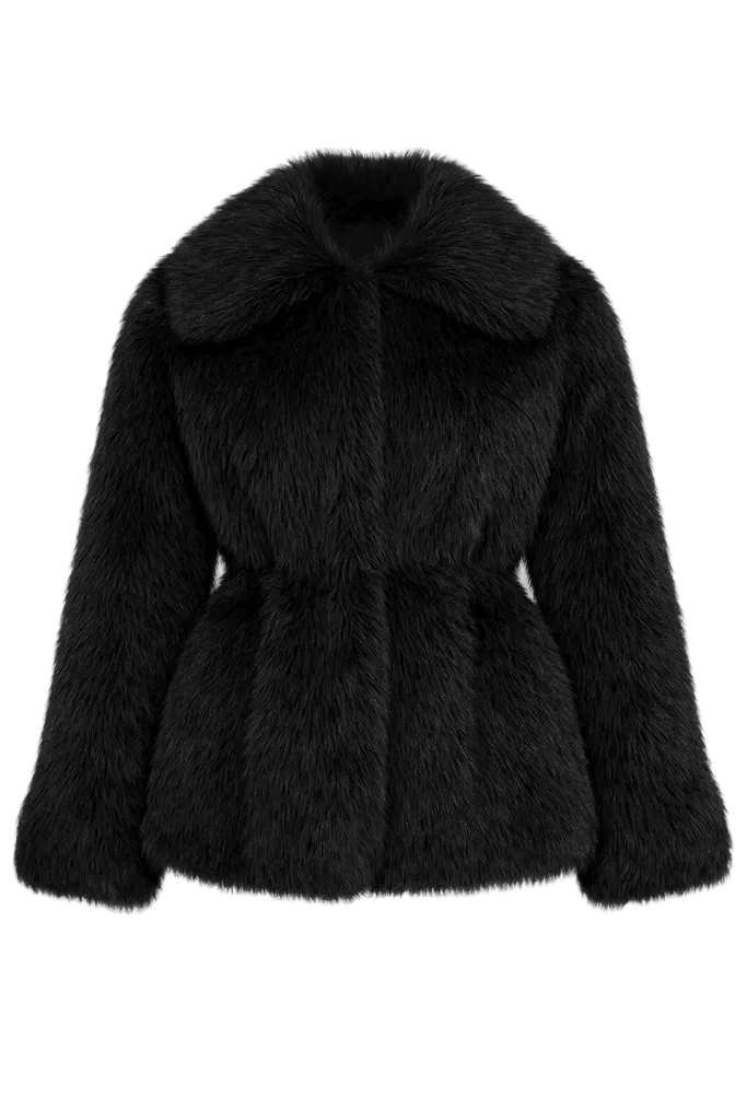 Ellie Fake Fur Jacket Black | Yttertøy | Smuk