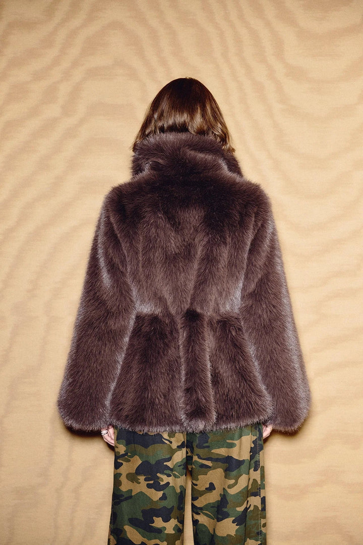 Ellie Fake Fur Jacket Brown | Yttertøy | Smuk