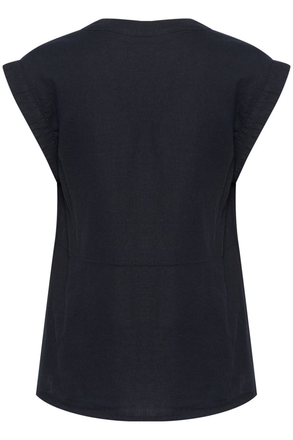 Ellieiw V-Top Marine Blue | Skjorter og bluser | Smuk - Dameklær på nett