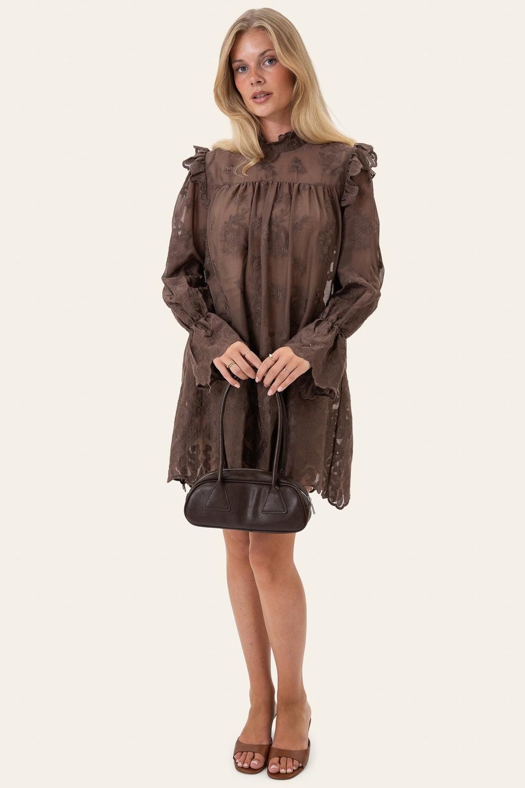 Ellinor Lace Dress Vintage Brown | Kjoler | Smuk