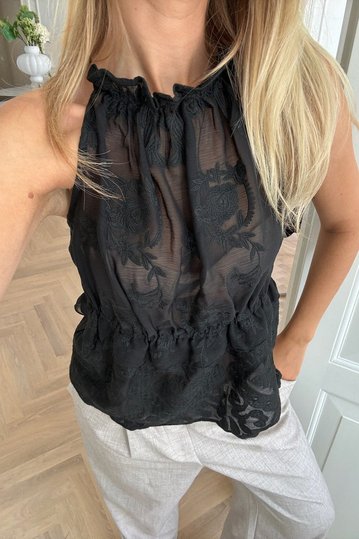 Ellinoric Lace Top Vintage Black | Topper | Smuk - Dameklær på nett