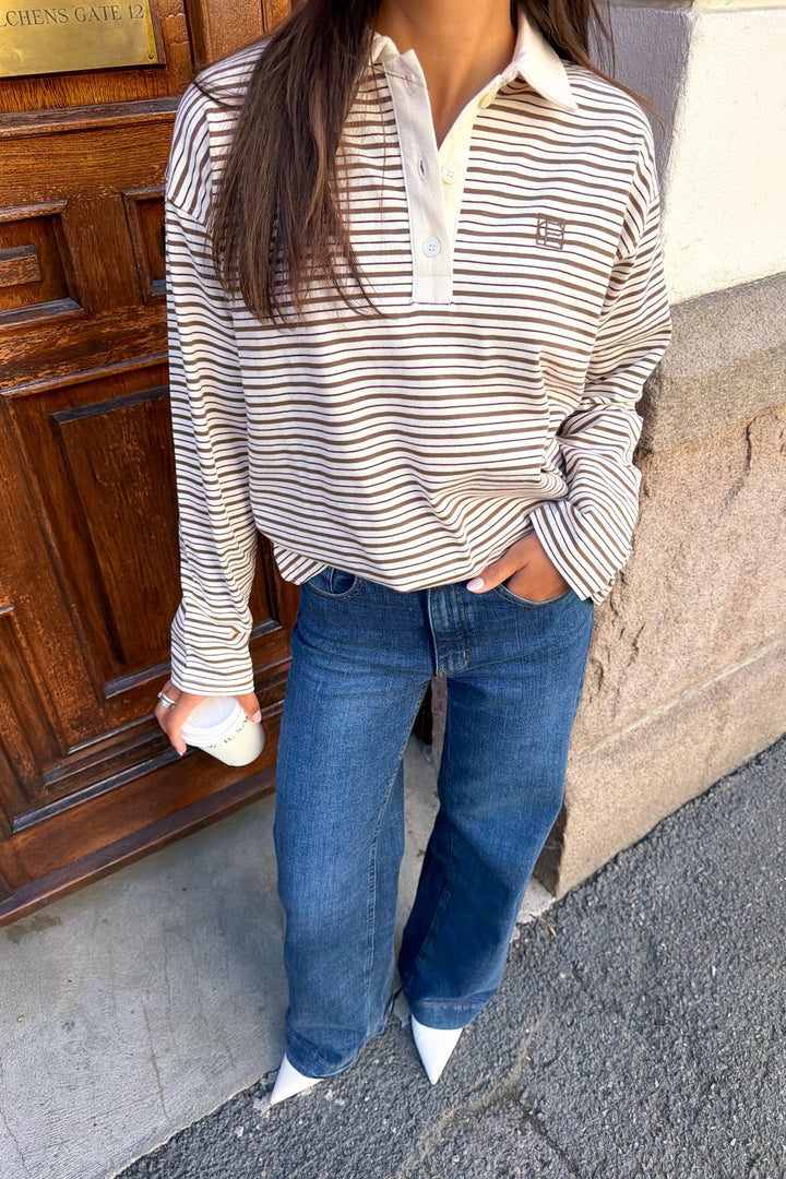 Elmer Polo Shirt Brown Stripe | Genser | Smuk