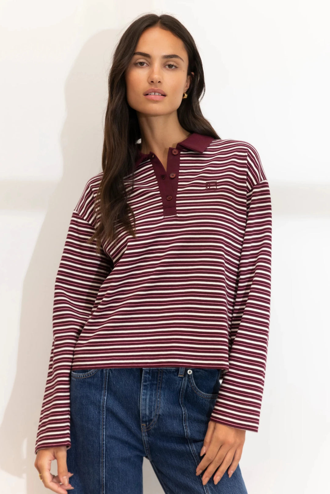 Elmer Polo Shirt Deep Plum Stripe | Genser | Smuk