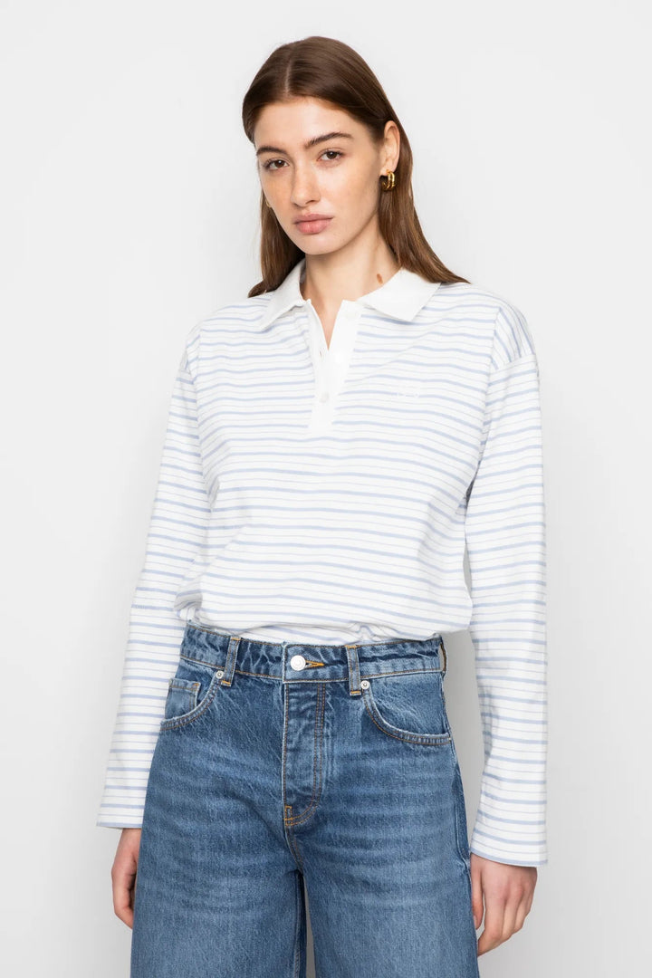 Elmer Polo Shirt Light Blue Stripe | Genser | Smuk