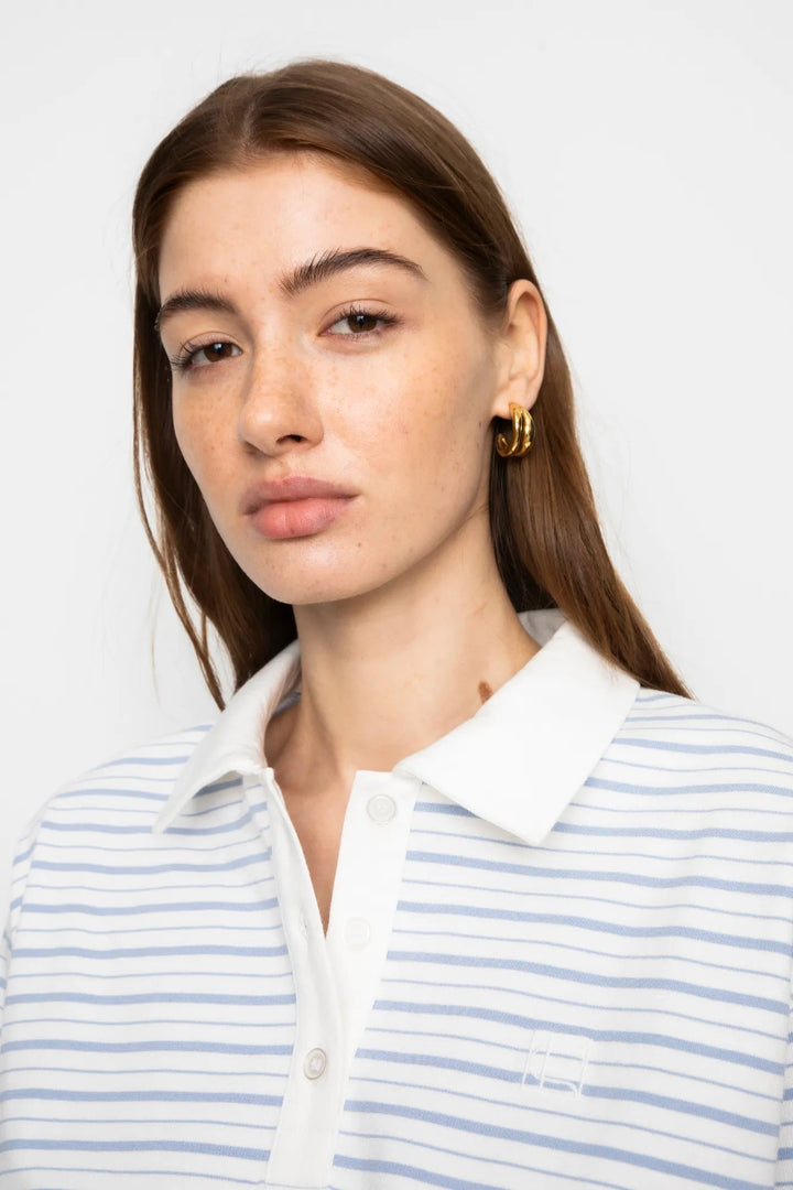 Elmer Polo Shirt Light Blue Stripe | Genser | Smuk
