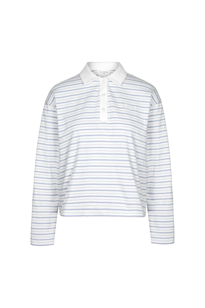 Elmer Polo Shirt Light Blue Stripe | Genser | Smuk
