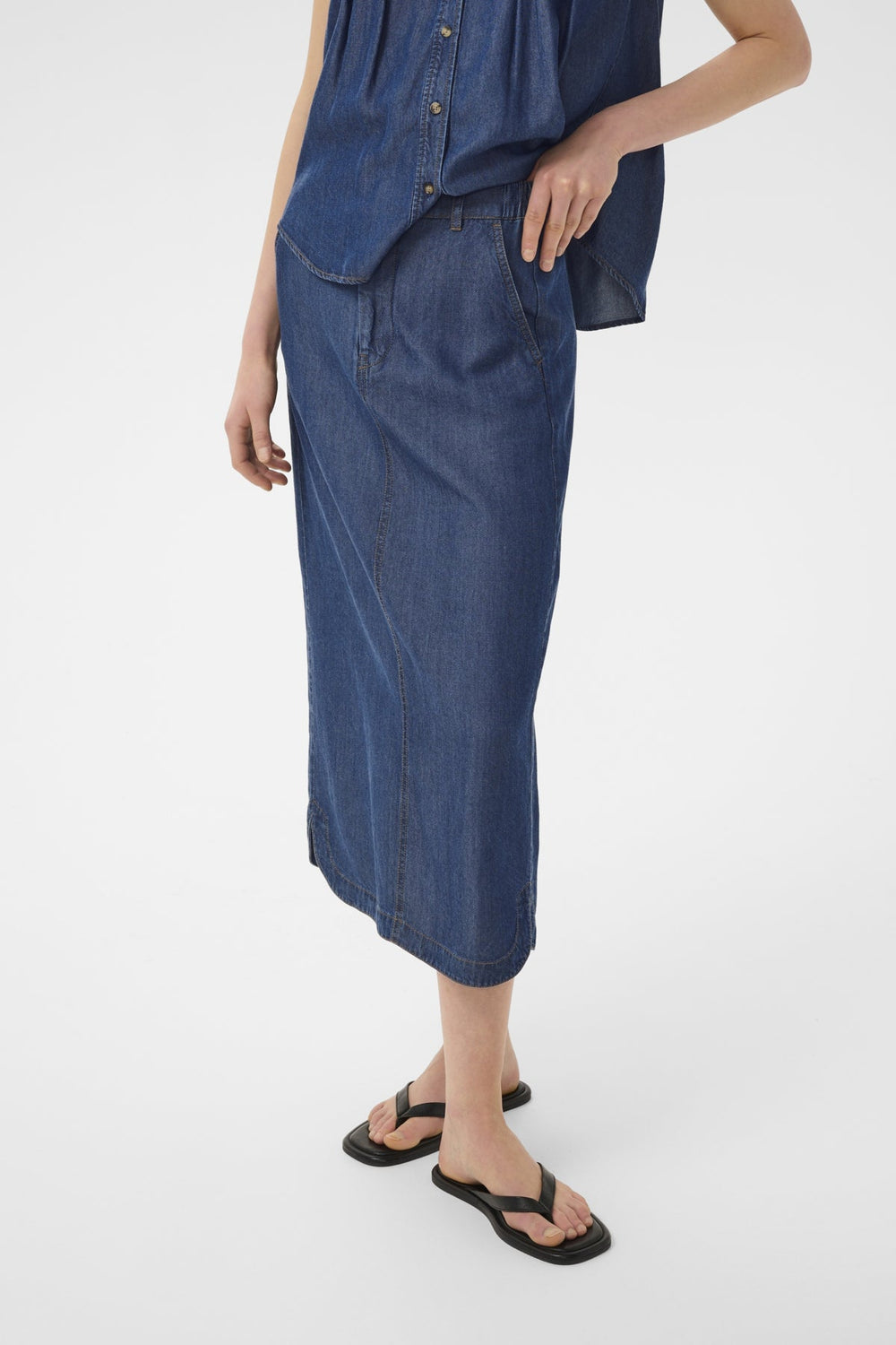 Eloiseiw Skirt Dark Blue Denim | Skjørt | Smuk