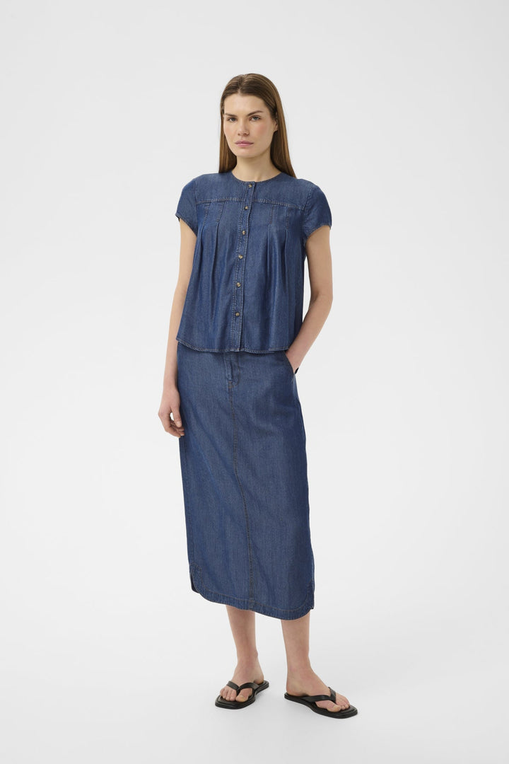 Eloiseiw Skirt Dark Blue Denim | Skjørt | Smuk