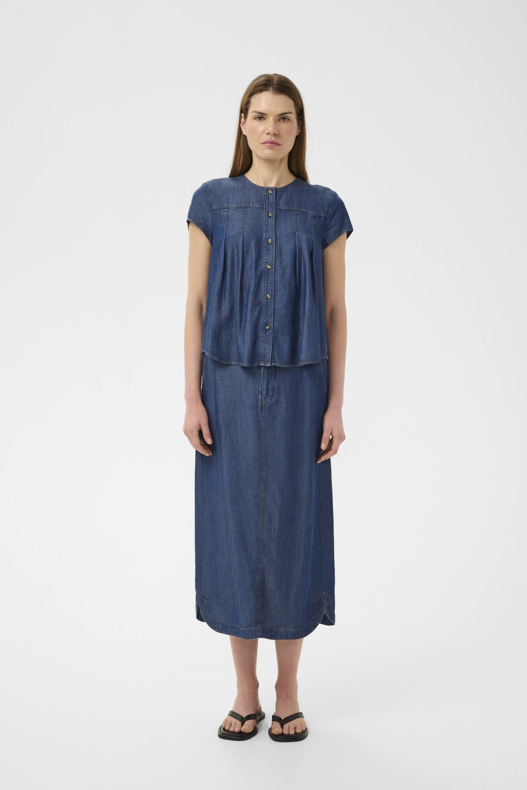 Eloiseiw Skirt Dark Blue Denim | Skjørt | Smuk