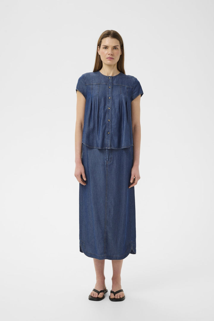Eloiseiw Skirt Dark Blue Denim | Skjørt | Smuk