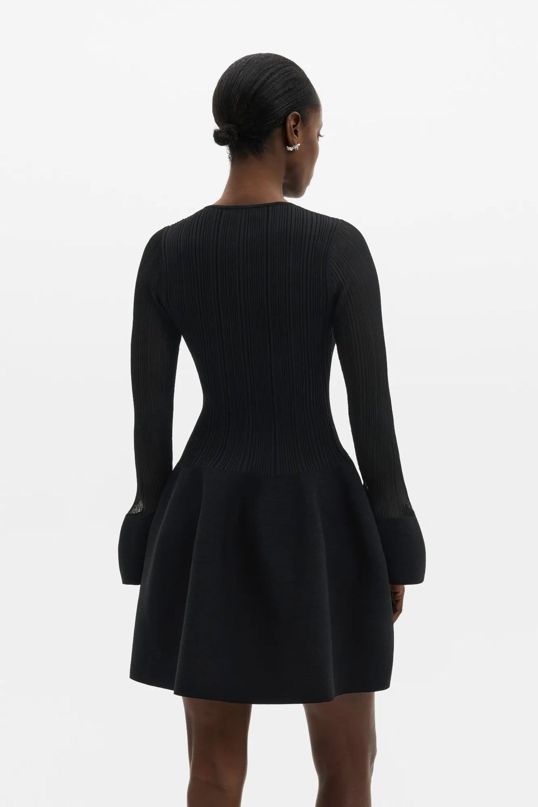 Elona Voluminous Skirt Knitted Mini Dress Black | Kjoler | Smuk