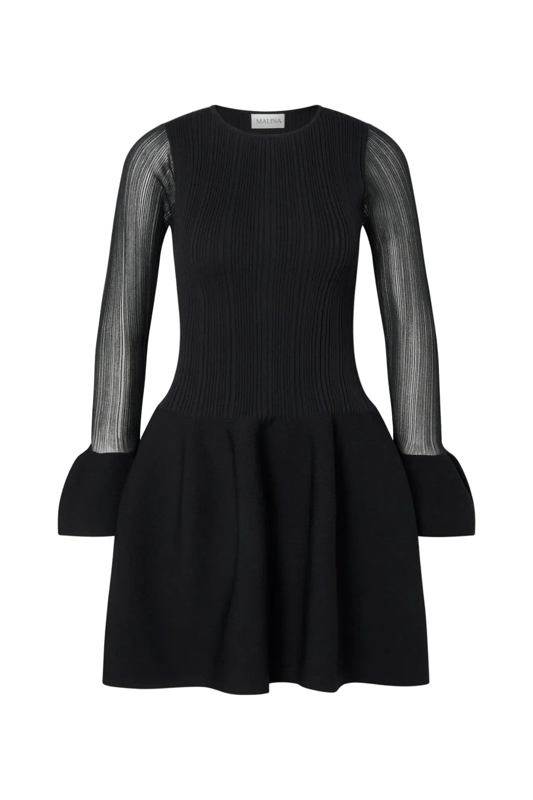 Elona Voluminous Skirt Knitted Mini Dress Black | Kjoler | Smuk