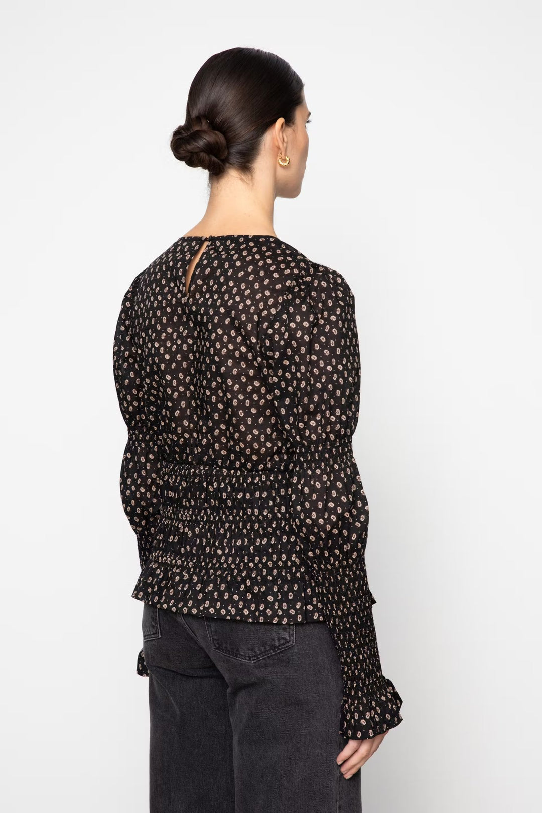 Elsa Top Taupe Flower Print | Topper | Smuk - Dameklær på nett