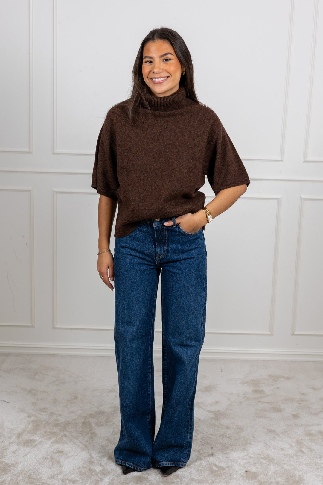 Emila 2/4 Wool Knit Pullover Chocolate Brown | Genser | Smuk - Dameklær på nett