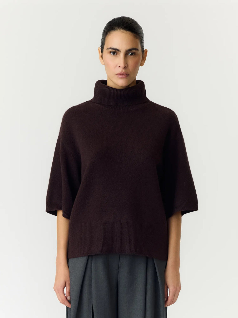 Emila 2/4 Wool Knit Pullover Coffee Bean | Genser | Smuk