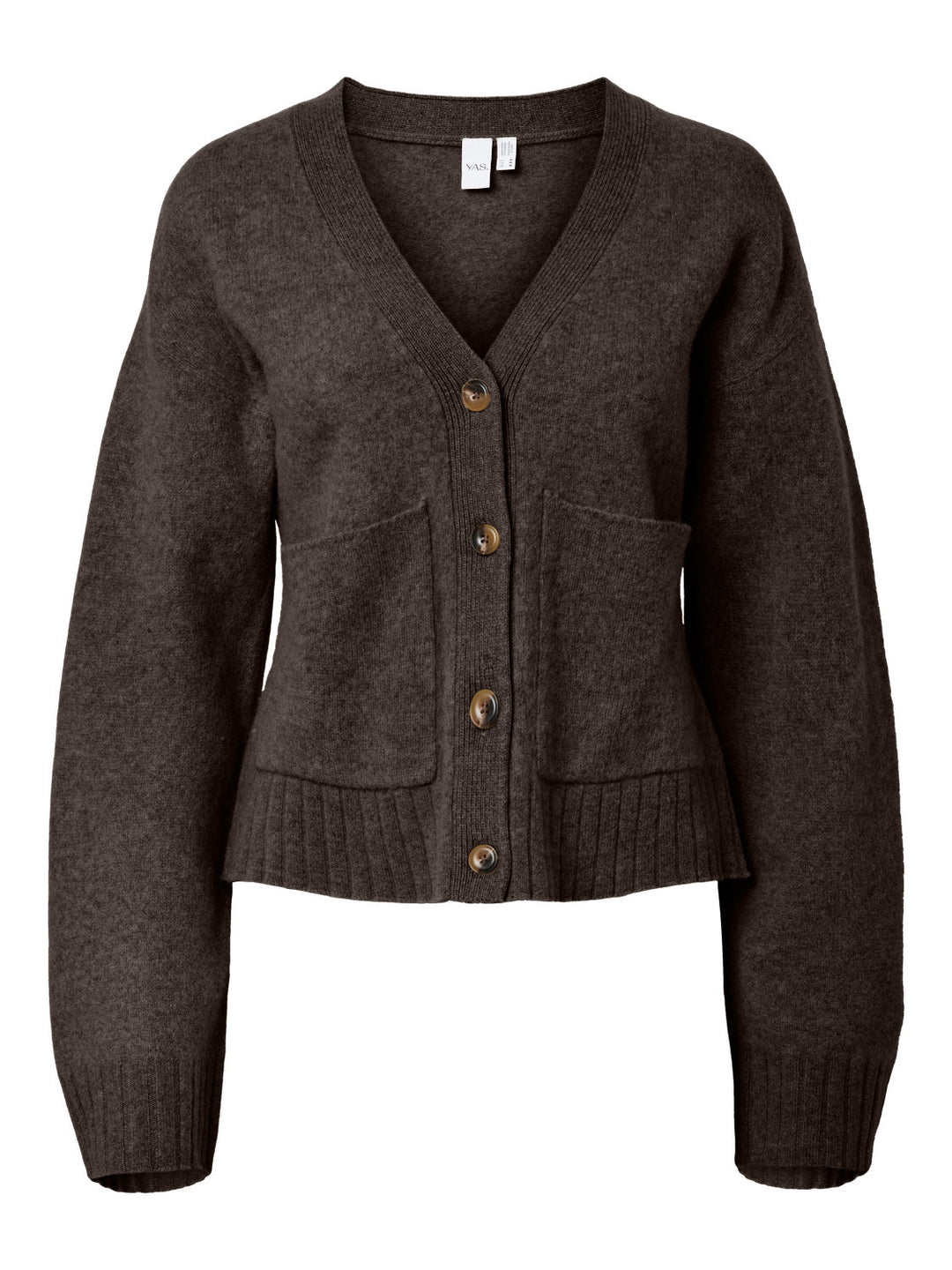 Emila Ls Wool Knit Cardigan Coffee Bean Melange | Genser | Smuk