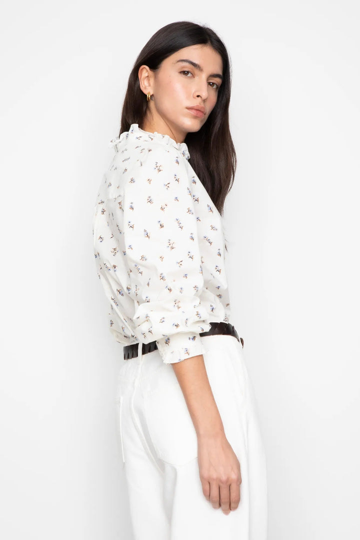 Emily Blouse White Anemone Print | Skjorter og bluser | Smuk