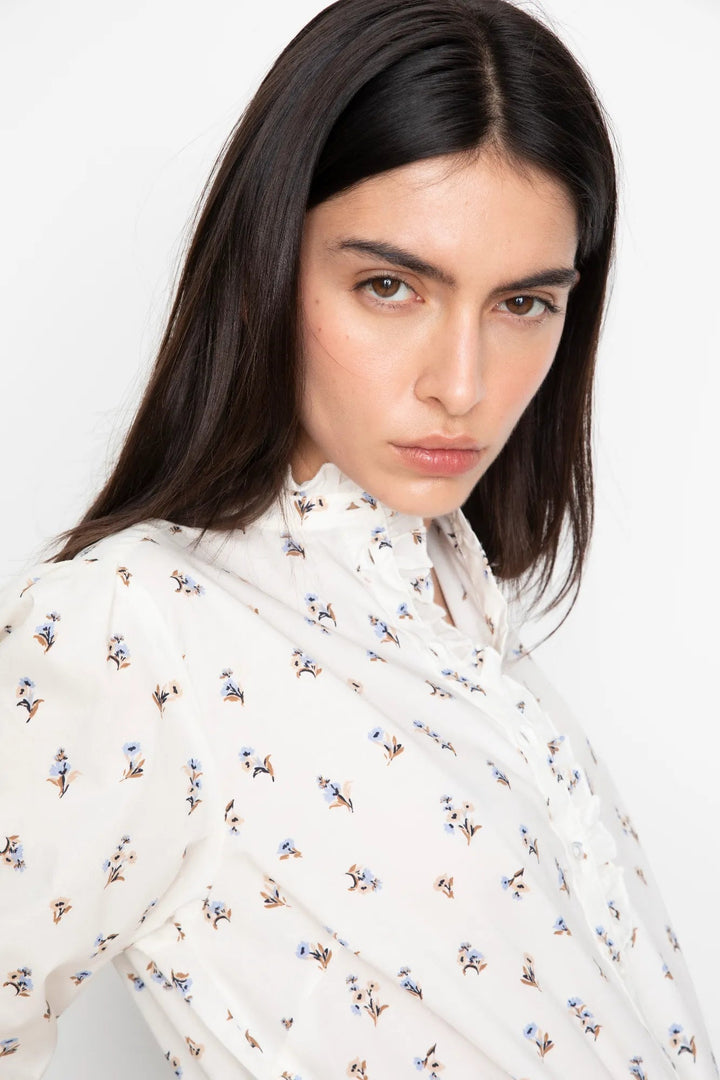 Emily Blouse White Anemone Print | Skjorter og bluser | Smuk