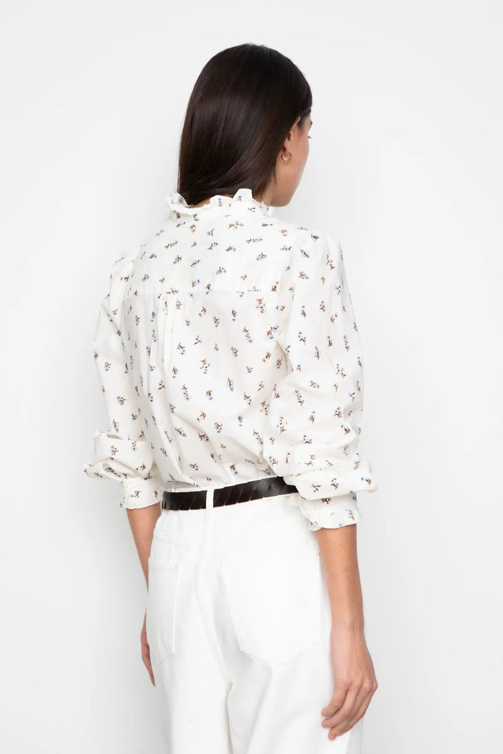 Emily Blouse White Anemone Print | Skjorter og bluser | Smuk