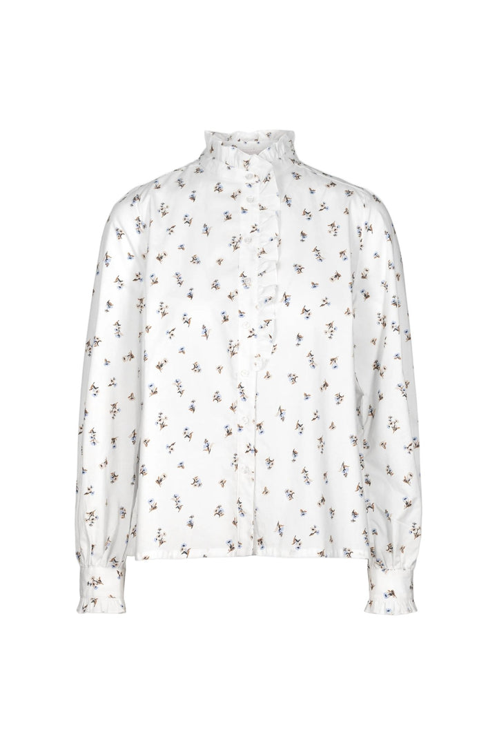 Emily Blouse White Anemone Print | Skjorter og bluser | Smuk
