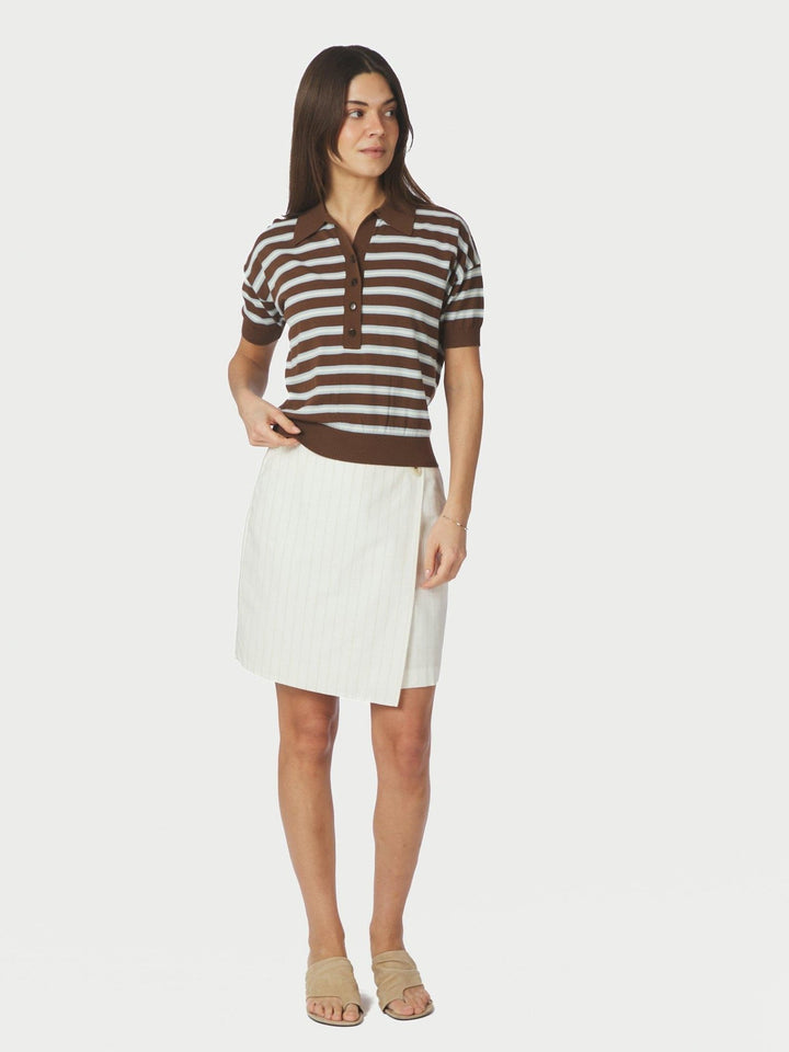 Emira Knit Polo Top Dark Brown | Genser | Smuk