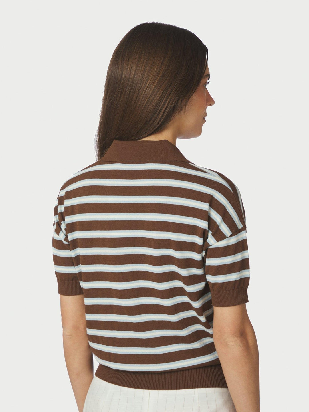 Emira Knit Polo Top Dark Brown | Genser | Smuk
