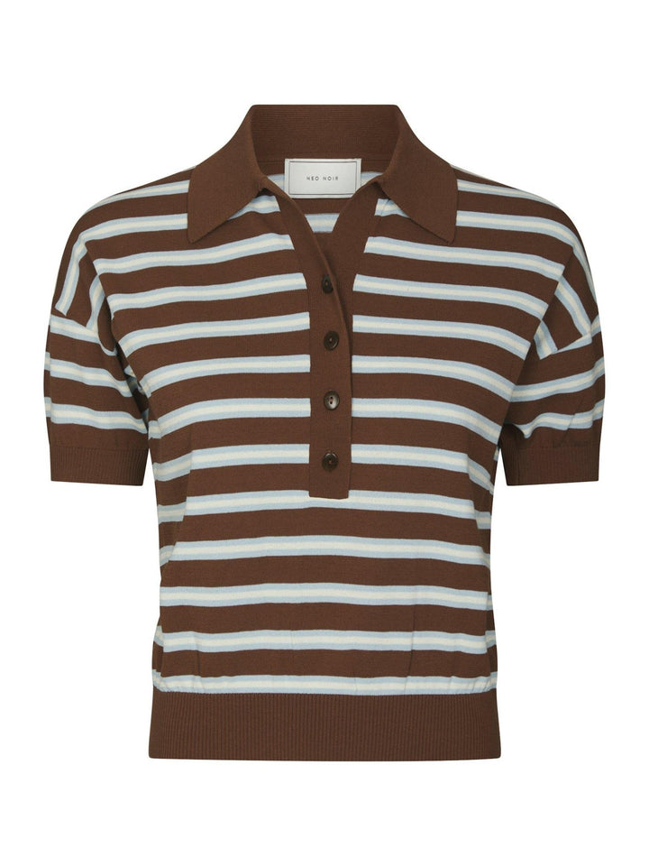 Emira Knit Polo Top Dark Brown | Genser | Smuk