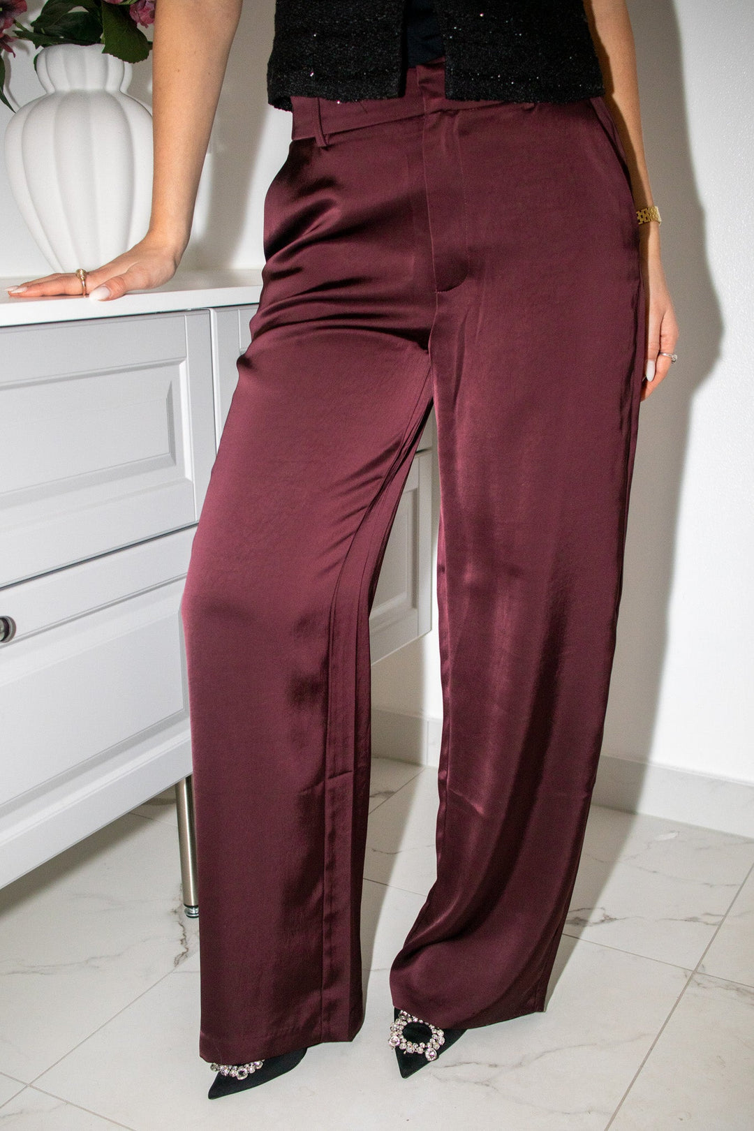 Emmett Heavy Sateen Pants Burgundy | Bukser | Smuk